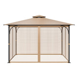 Gazebo Netting Replacement, Fit Most 10 x 12 x 7 FT Gazebo Curtain, Outdoor Garden Net, 4-Panel Sidewall Mesh Net, Patio Midge Netting with Double Zipper, Canopy Screen (Netting Only)