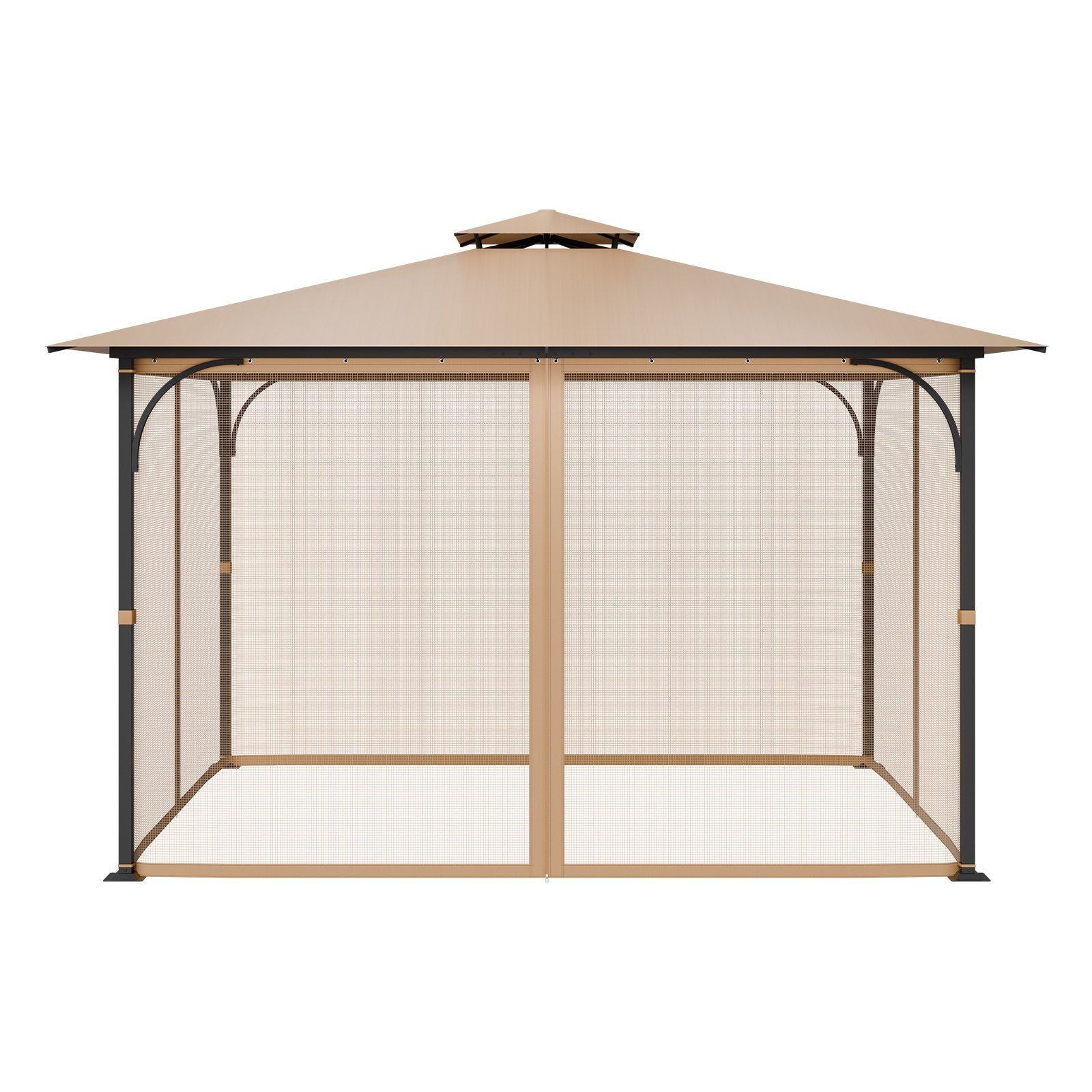 Gazebo Netting Replacement, Fit Most 10 x 12 x 7 FT Gazebo Curtain, Outdoor Garden Net, 4-Panel Sidewall Mesh Net, Patio Midge Netting with Double Zipper, Canopy Screen (Netting Only)