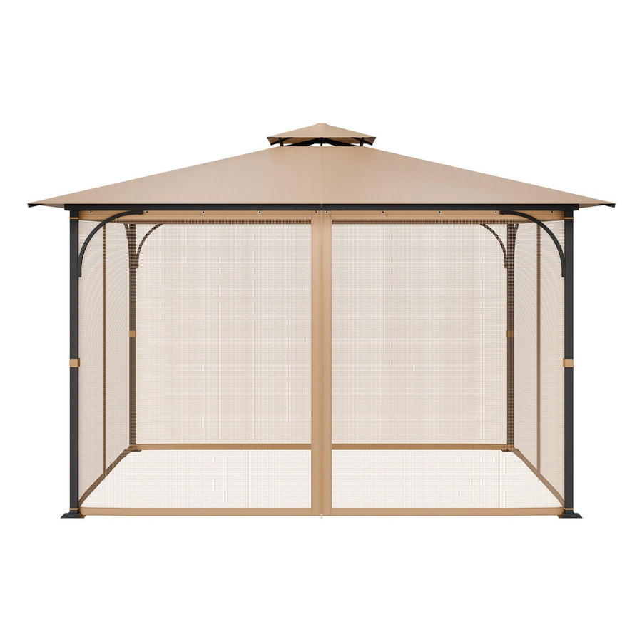 Gazebo Netting Replacement, Fit Most 10 x 12 x 7 FT Gazebo Curtain, Outdoor Garden Net, 4-Panel Sidewall Mesh Net, Patio Midge Netting with Double Zipper, Canopy Screen (Netting Only)