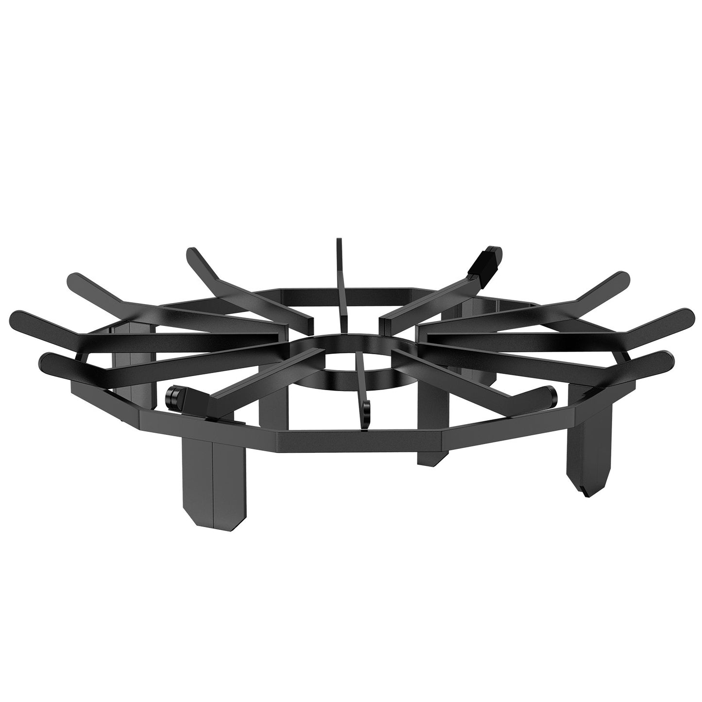 VEVOR Log Grate, 27 inch Heavy Duty Wheel Fire Grate with 6 Support Legs, Solid Powder-coated Steel Bars, Log Firewood Burning Rack Holder for Wood Stove and Outdoor Camping Fire Pit