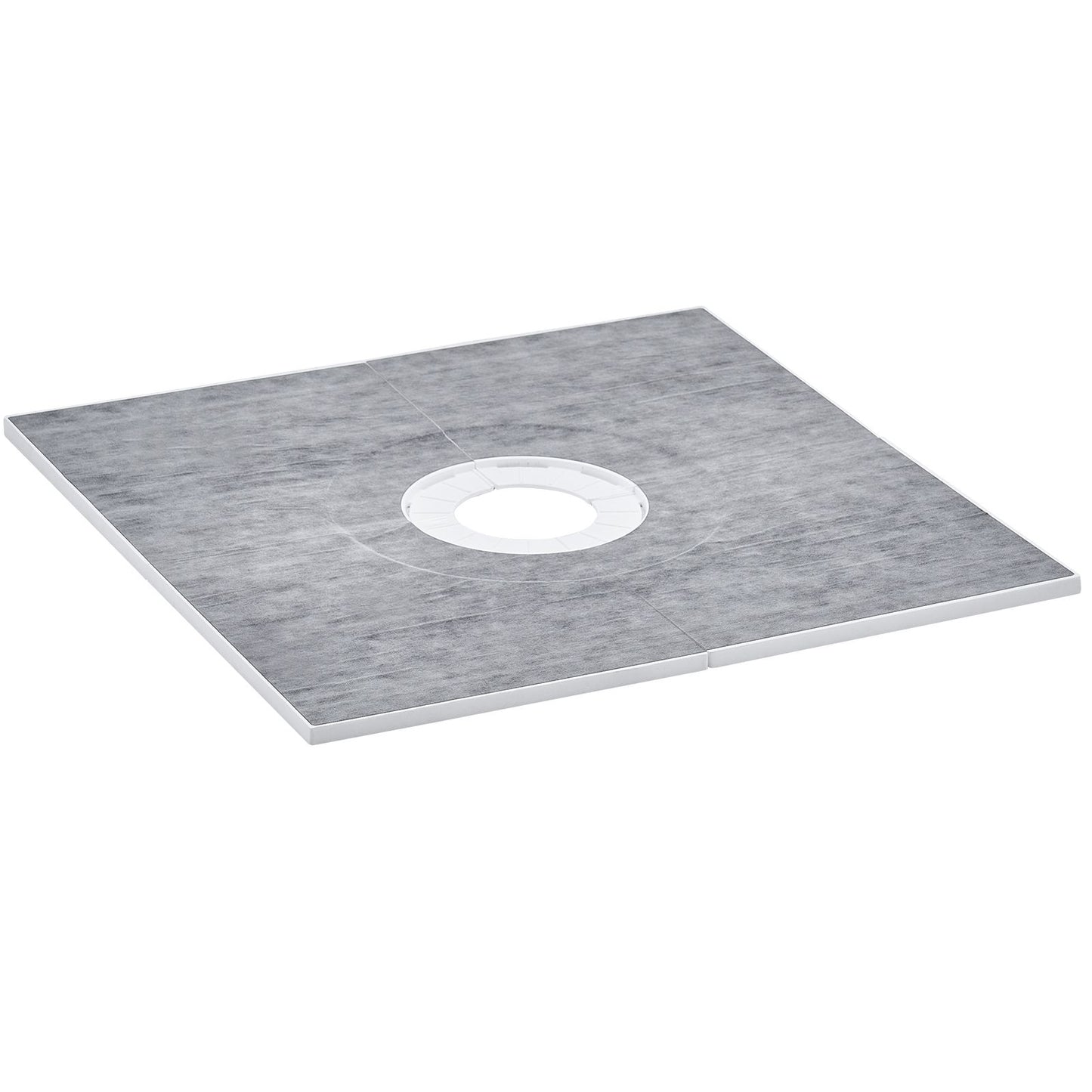 Shower Curb Kit, 914x914mm Shower Pan Kit with 160mm Central Drain, Lightweight EPS Shower Installation Kits with 2 Waterproof Cloths, Shower Pan Slope Sticks Fit for Bathroom