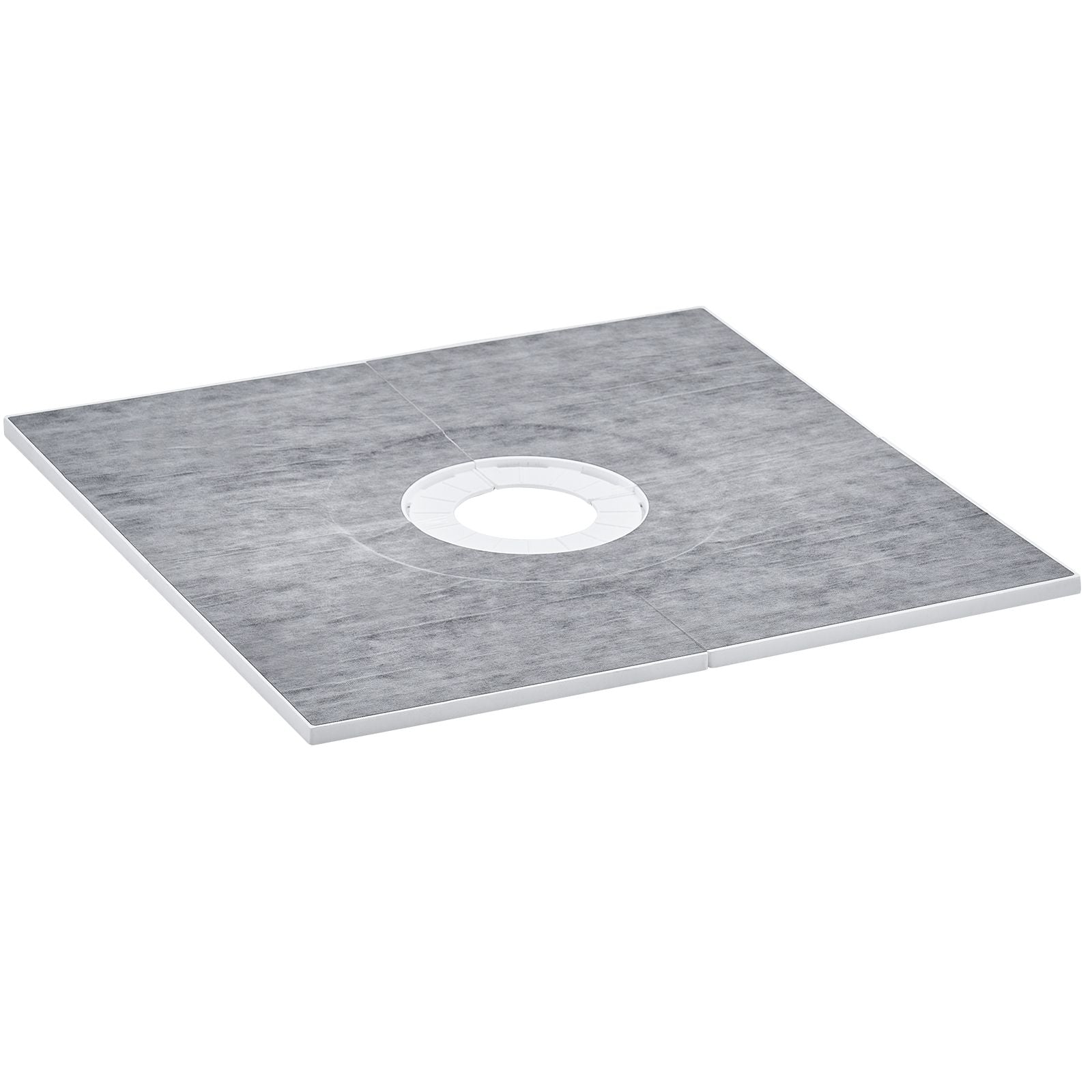 Shower Curb Kit, 914x914mm Shower Pan Kit with 160mm Central Drain, Lightweight EPS Shower Installation Kits with 2 Waterproof Cloths, Shower Pan Slope Sticks Fit for Bathroom