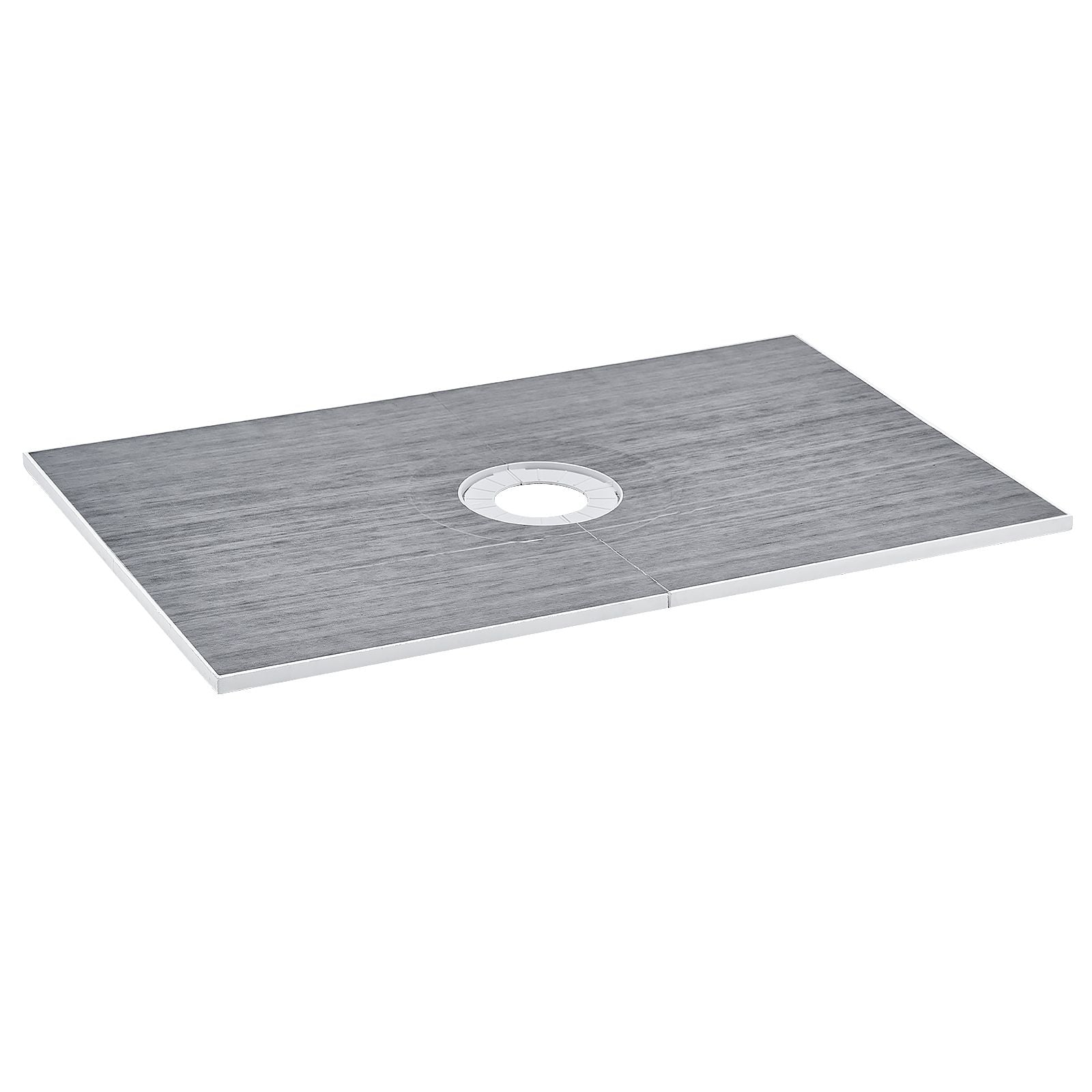 Shower Curb Kit, 1524x965mm Shower Pan Kit with 160mm Central Drain, Lightweight EPS Shower Installation Kits with 2 Waterproof Cloths, Shower Pan Slope Sticks Fit for Bathroom