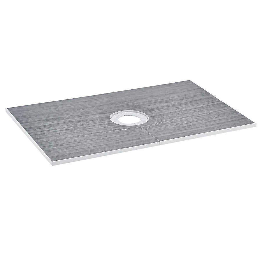 Shower Curb Kit, 1524x965mm Shower Pan Kit with 160mm Central Drain, Lightweight EPS Shower Installation Kits with 2 Waterproof Cloths, Shower Pan Slope Sticks Fit for Bathroom