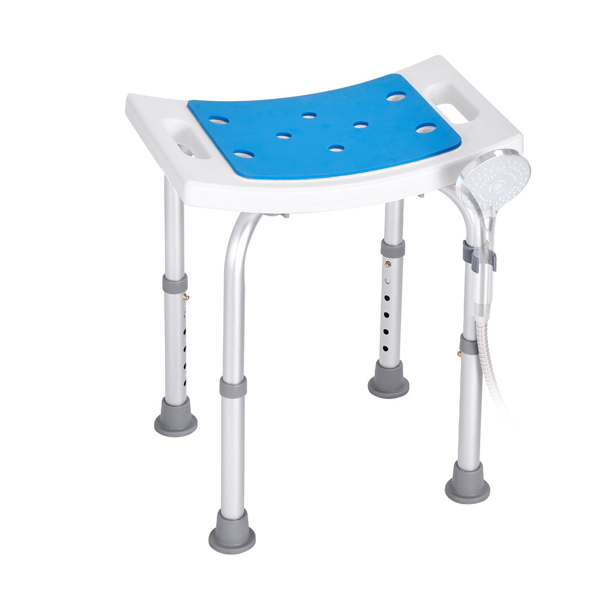 Shower Chair, Adjustable Height Shower Stool, Shower Seat for Inside Shower or Tub, Non-Slip Bench Bathtub Stool Seat for Elderly Disabled Handicap, 158.8 kg Capacity