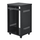 16U AV Rack, 90.7 kg Max Load Capacity, Home Recording Studio Rack with Lockable Caster Wheels, Open Frame Server Cabinet, Special Vent Design, for Audio Video Musical & IT Equipment Mounting
