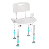 Shower Chair, Shower Seat with Back, Adjustable Height Shower Stool, Shower Chair for Inside Shower Bathtub, Non-slip Bathroom Bench Bath Chair for Elderly Disabled Handicap, 158.8 kg Capacity