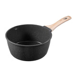 2.5 QT Saucepan, Nonstick Saucepan with Tempered Glass Lid, Multipurpose Cooking Sauce Pot with Detachable Handle, Sauce Pan Small Kitchen Cooking Pot with Coating, Induction Compatible, Black