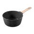 2.5 QT Saucepan, Nonstick Saucepan with Tempered Glass Lid, Multipurpose Cooking Sauce Pot with Detachable Handle, Sauce Pan Small Kitchen Cooking Pot with Coating, Induction Compatible, Black