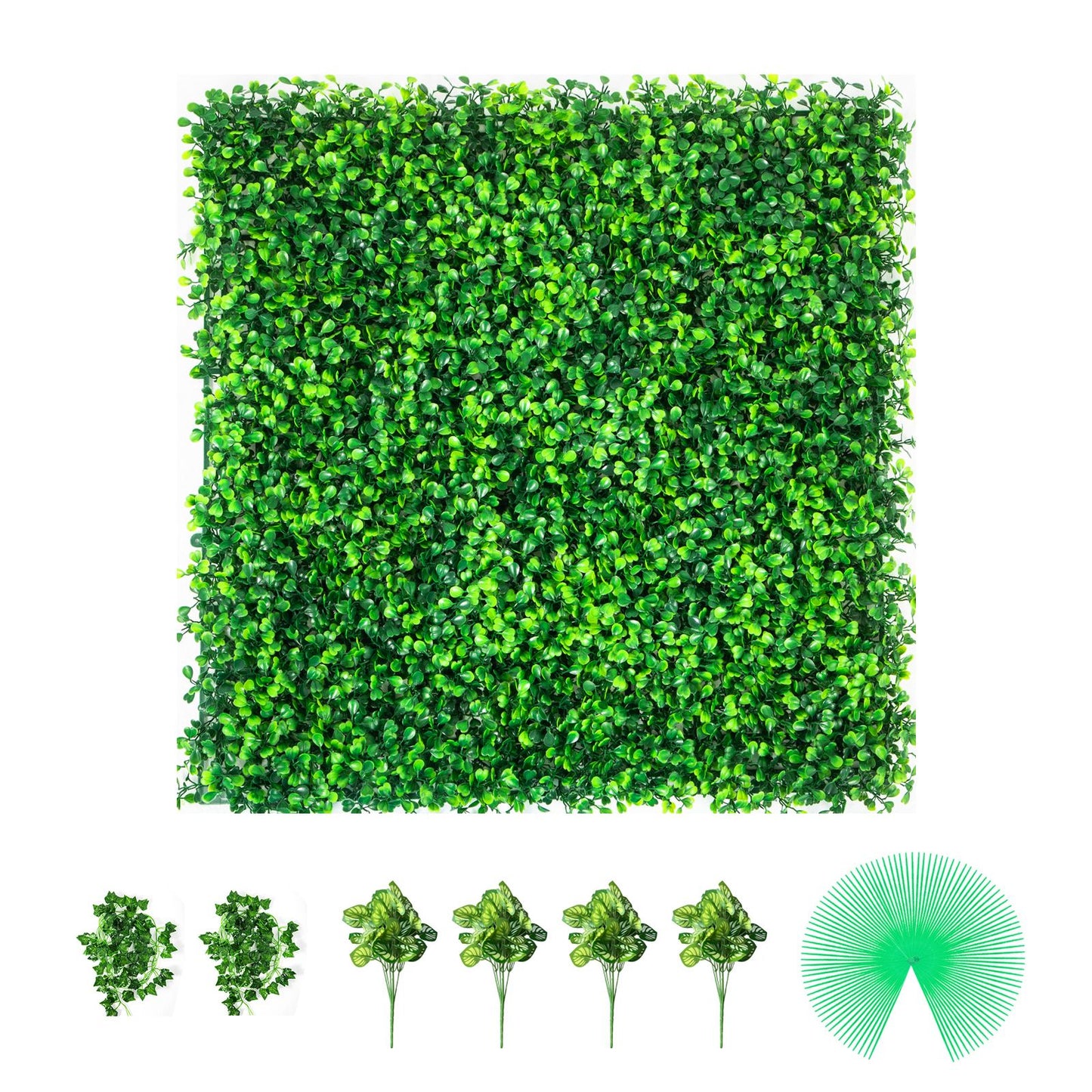 Artificial Boxwood Panels, 16 PCS 20"x20" Boxwood Hedge Wall Panels, PE Artificial Grass Backdrop Wall 1.6\", Privacy Hedge Screen for Decoration of Outdoor, Indoor, Garden, Fence, and Backyar