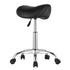 Saddle Rolling Stool, PU Leather Rolling Stool with Wheels, 360° Swivel Drafting Stool with Thickened Cushion, Height Adjustable Rolling Work SPA Stool, for Office, Home, Salon & Bar, Black