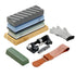 Whetstone Knife Sharpening Kit, 2 Dual-Sided Grit Whetstones 400/1000 3000/8000, 10PCS Knife Sharpener Kit with 3 Non-Slip Bases, Angle & Honing Guide, Flattening Stone for All Knives, Scissors