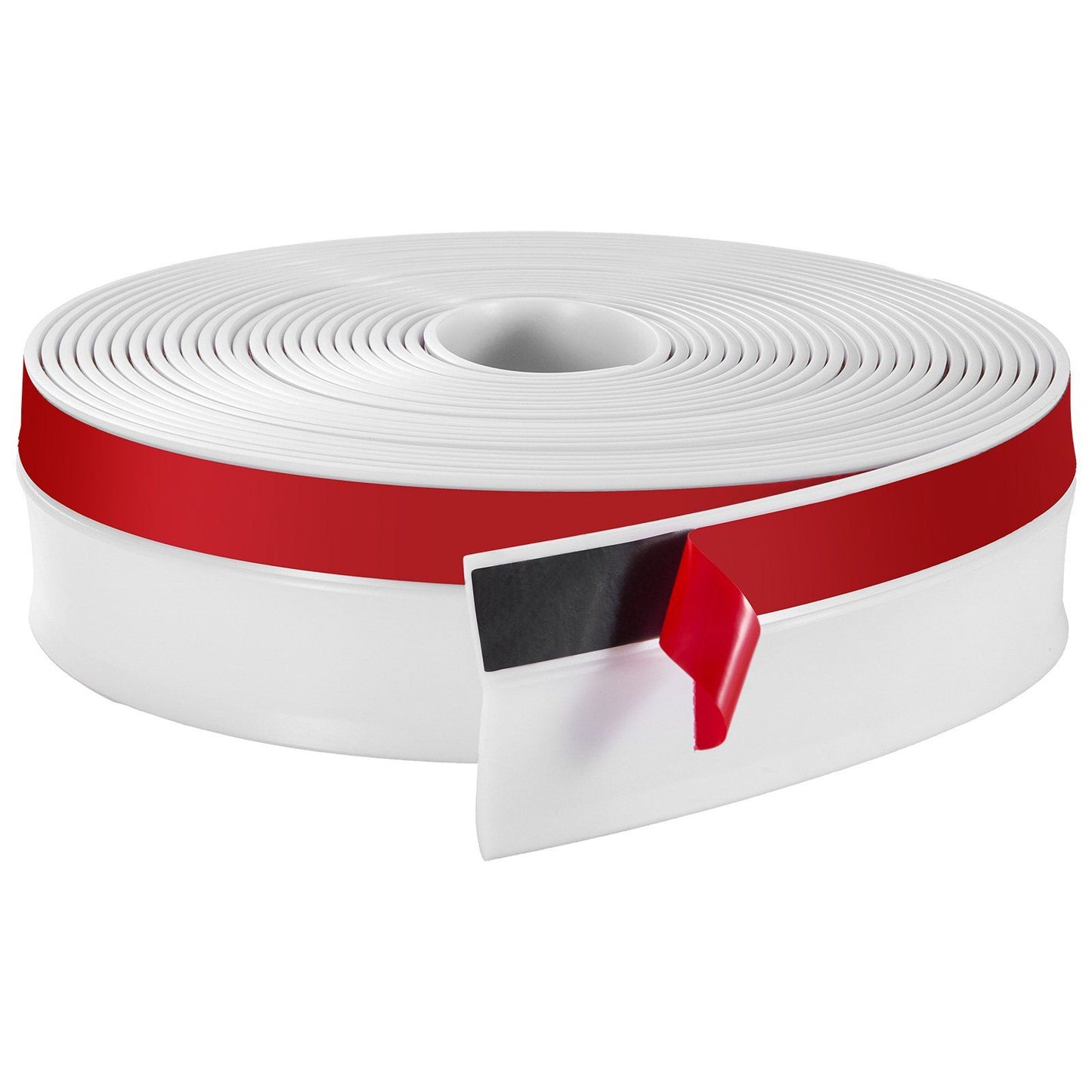 Garage Door Seal Top and Sides Seal Strip, 34 FT Universal Weather Stripping Replacement Soft and Hard Composite, Weatherproofing Garage Door TPE Seals with Adhesive Backed and Screws, White