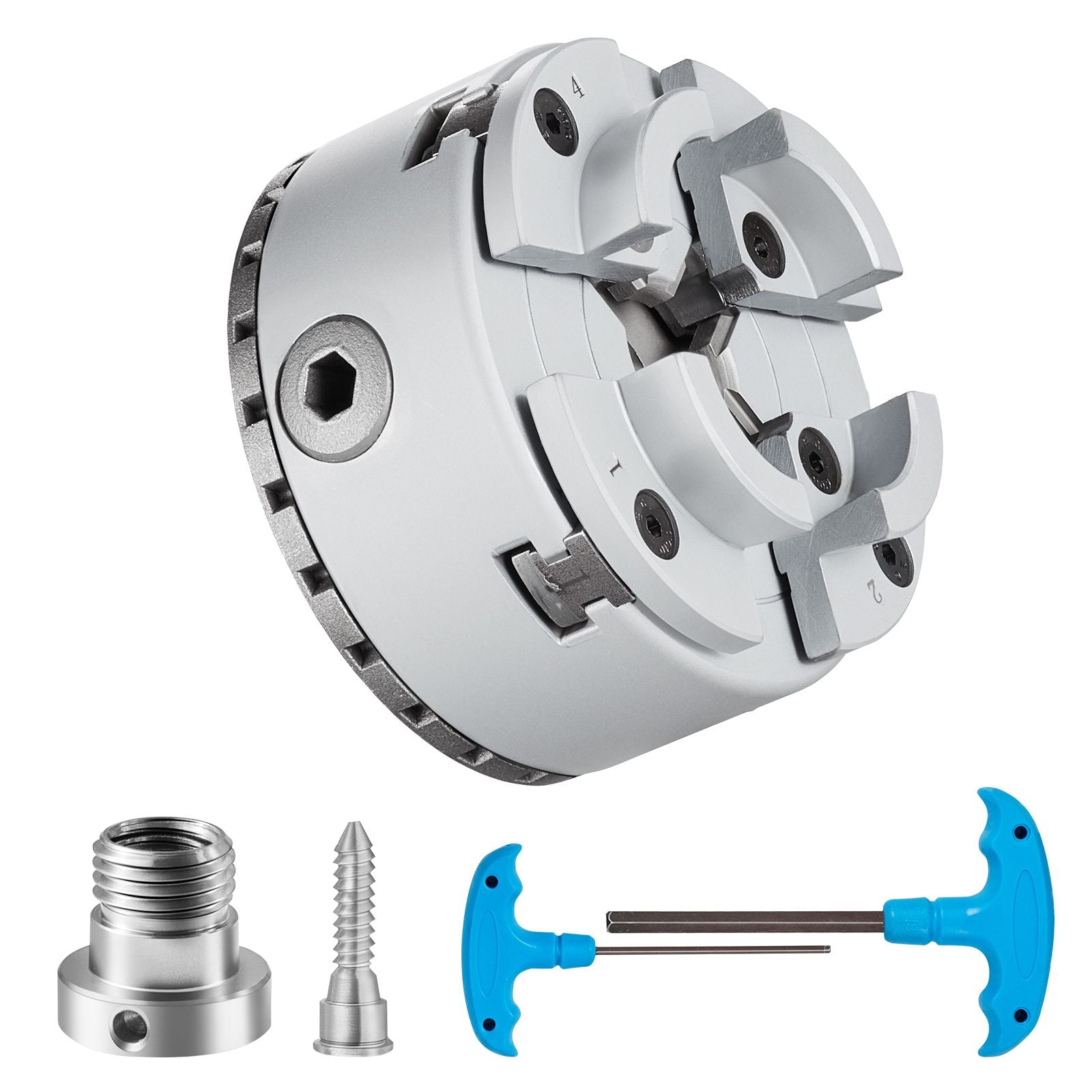 KP2-3/4 Lathe Chuck, 4-Jaw 70 mm Diameter, Metal Lathe Chuck Turning Machine Accessories, Self-centering Tool, for Lathe, Precision Machining, Grinding Machines, Milling Machines