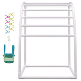 Outdoor Towel Rack Pool Towel Rack 7 Bar Curved White Freestanding Patio