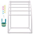 Outdoor Towel Rack Pool Towel Rack 7 Bar Curved White Freestanding Patio