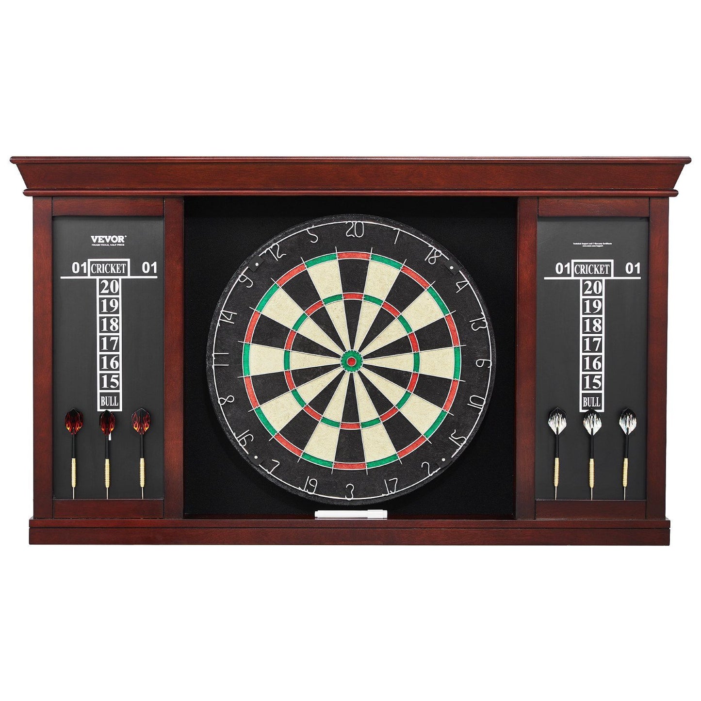 Dartboard and Cabinet Set, Ready-to-Play Bundle Official Size Dartboard Cabinet Set, Steel Tip Dart Cabinet, Features Easy Assembly, Complete with All Accessories, Perfect for Cricket Games