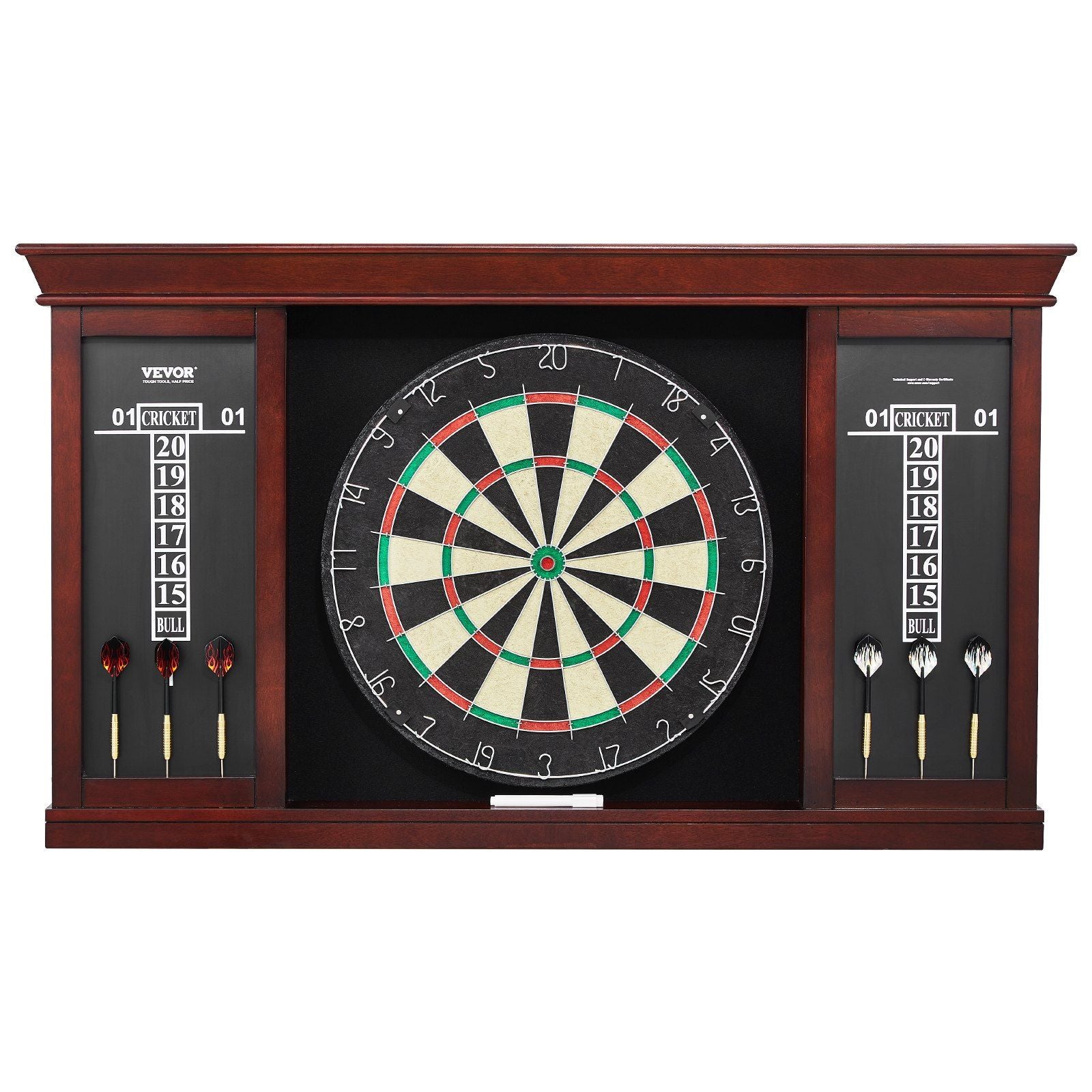 Dartboard and Cabinet Set, Ready-to-Play Bundle Official Size Dartboard Cabinet Set, Steel Tip Dart Cabinet, Features Easy Assembly, Complete with All Accessories, Perfect for Cricket Games