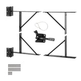 Gate Corner Brace Bracket, Anti Sag Gate Frame Hardware Kit, Gate Frame Brace Bracket with Latch Lock, Latch Lock Rope, for Shed Doors, Corral Gates, Driveway Gates, Stable Gates, Iron, Black