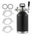 Beer Growler Tap System, 4L Mini Keg, 304 Stainless Steel Pressurized Beer Growler, Keg Growler with Pressure Display, CO2 Regulator Faucet, Leak-Proof Ring For Draft, Homebrew, Craft Beer
