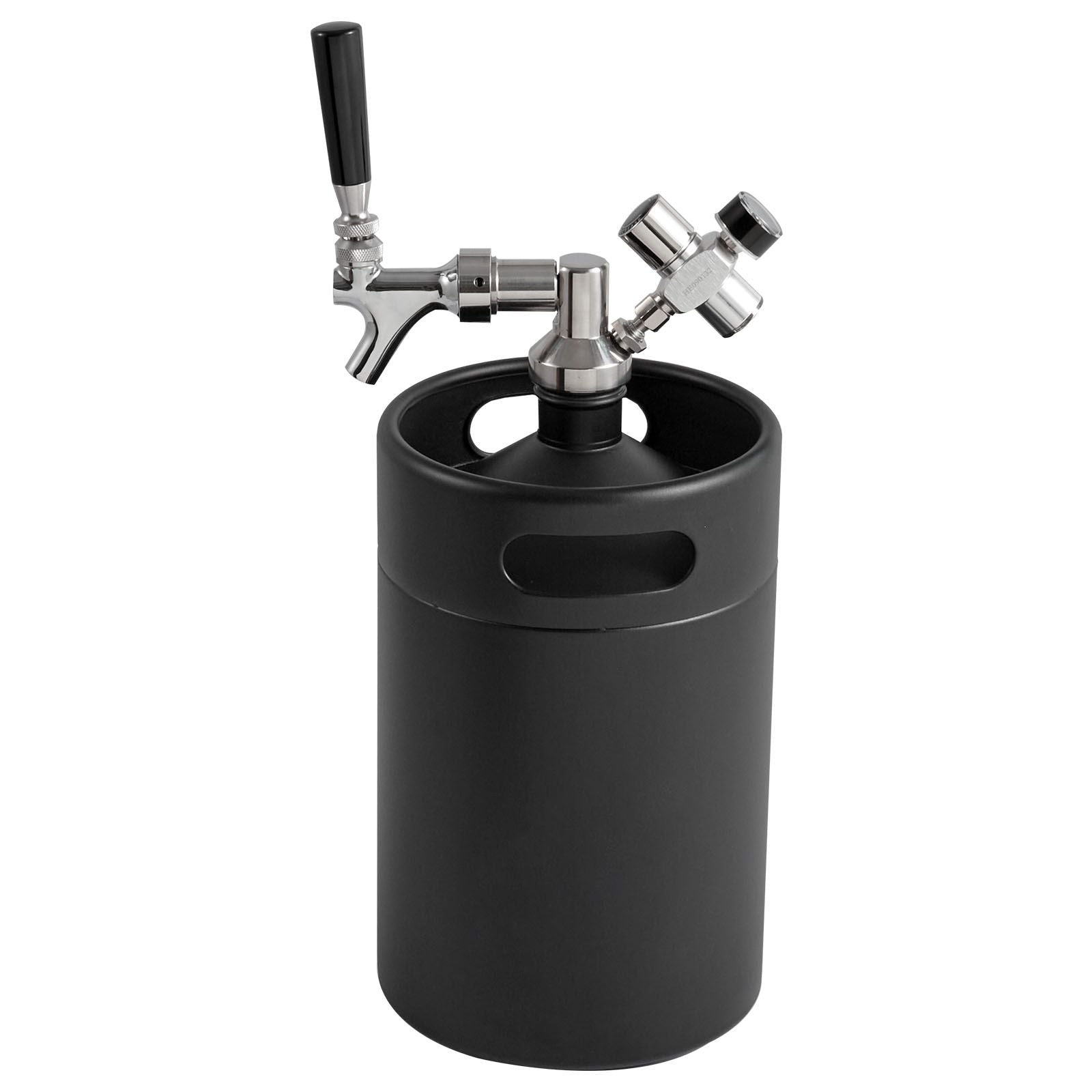 Beer Growler Tap System, 5L Mini Keg, 304 Stainless Steel Pressurized Beer Growler, Keg Growler with Pressure Display, CO2 Regulator Faucet, Leak-Proof Ring For Draft, Homebrew, Craft Beer