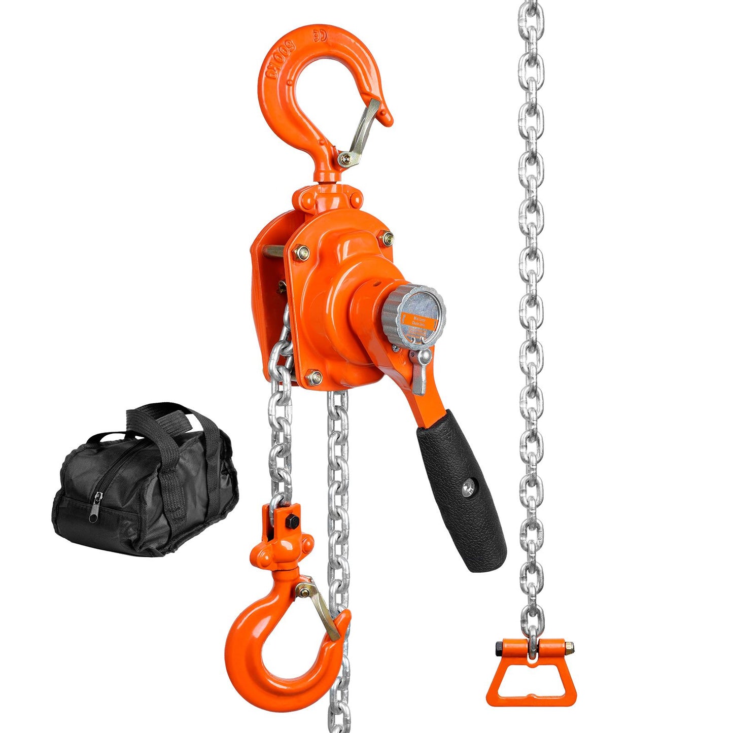 Manual Lever Chain Hoist, 1/2 Ton 1100 lbs Capacity 10 FT Come Along, G80 Galvanized Carbon Steel with Weston Double-Pawl Brake, Auto Chain Leading & 360° Rotation Hook, for Garage Factory Dock