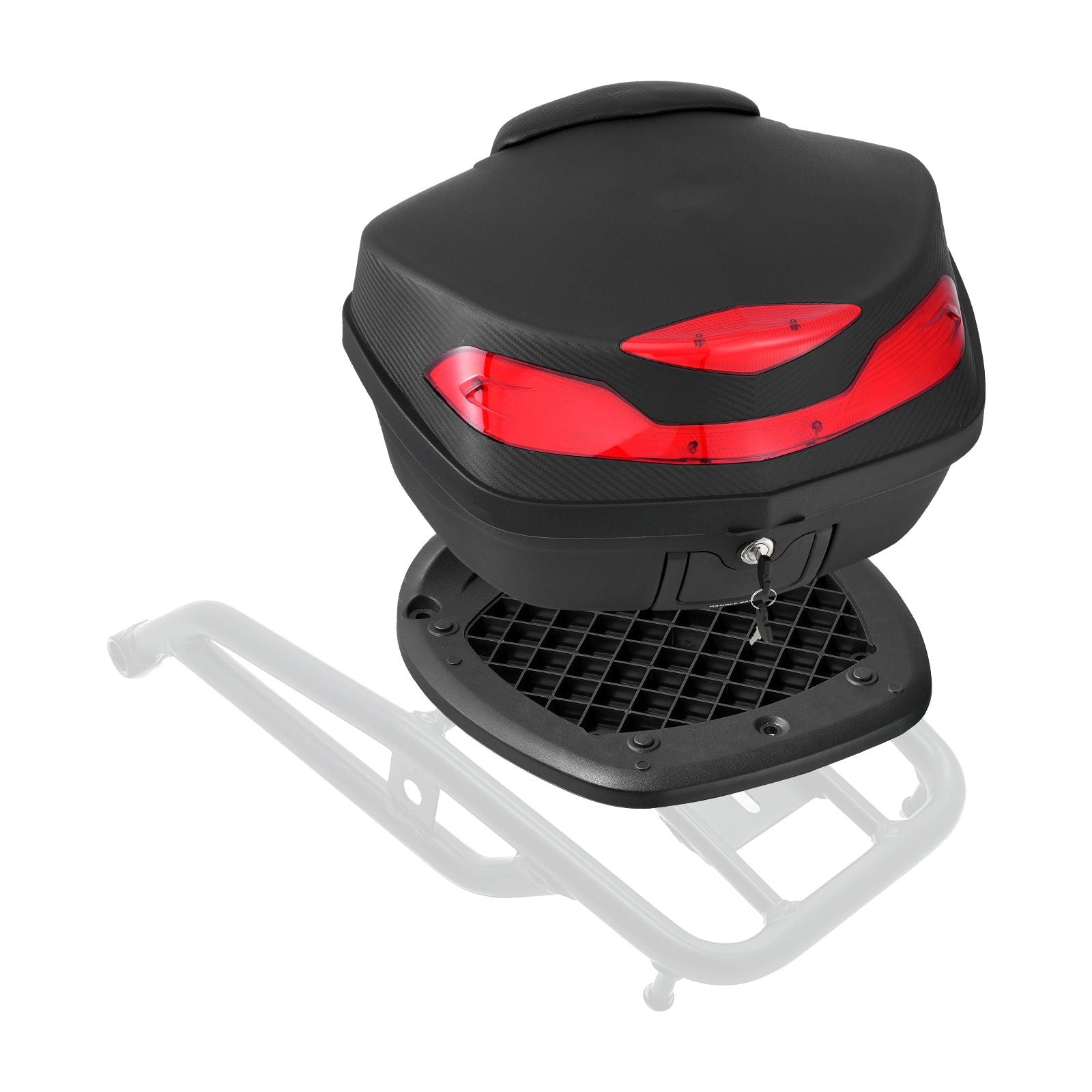 48L Motorcycle Top Case Universal Motorbike Tail with Reflective Panel