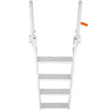 Dock Ladder Flip Up 4 Steps, 159 kg Load Capacity, Aluminum Pontoon Boat Ladder with 4" Wide Step & Nonslip Mat,Swimm Step Ladder for Ship/Lake/Pool/Marine Boarding