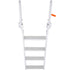 Dock Ladder Flip Up 4 Steps, 159 kg Load Capacity, Aluminum Pontoon Boat Ladder with 4" Wide Step & Nonslip Mat,Swimm Step Ladder for Ship/Lake/Pool/Marine Boarding