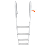 Dock Ladder, Removable 4 Steps, 500 lbs Load Capacity, Aluminum Alloy Pontoon Boat Ladder with 3.1'' Wide Step & Nonslip Rubber Mat, Easy to Install for Ship/Lake/Pool/Marine Boarding