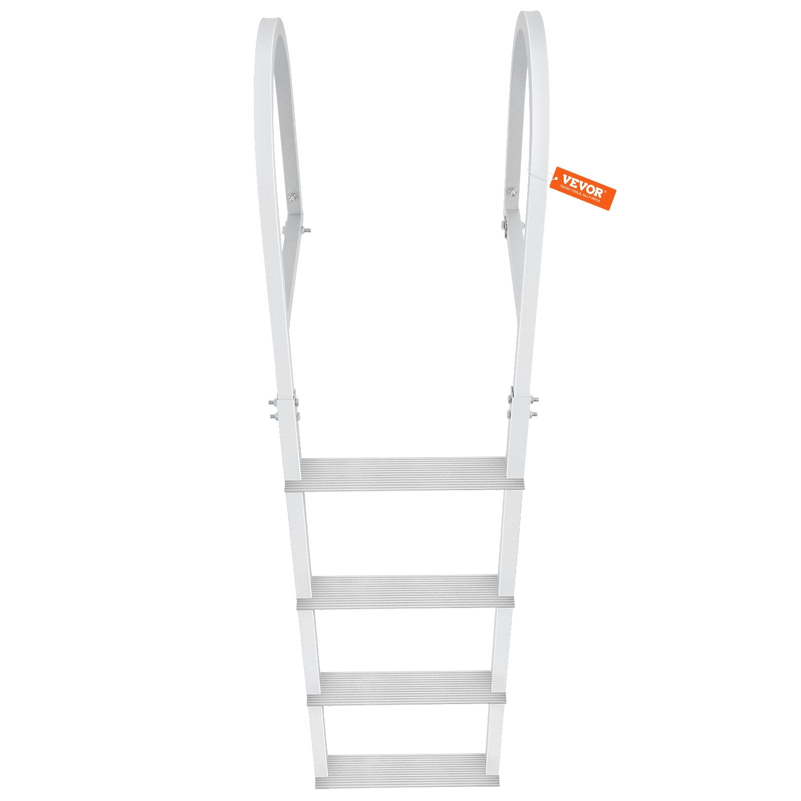 Dock Ladder, Removable 4 Steps, 500 lbs Load Capacity, Aluminum Alloy Pontoon Boat Ladder with 3.1'' Wide Step & Nonslip Rubber Mat, Easy to Install for Ship/Lake/Pool/Marine Boarding