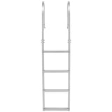 Removable Dock Ladder, 4 Steps, Aluminum Alloy Pontoon Boat Swim Ladder, with Non-Slip Wide Steps, 227 kg Weight Capacity, Quick Release Design, for Lake Swimming, Pool, Boat, Marine Boarding