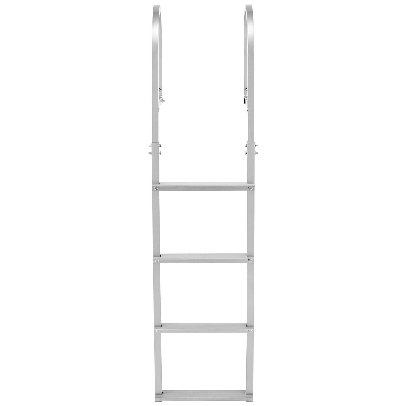 Removable Dock Ladder, 4 Steps, Aluminum Alloy Pontoon Boat Swim Ladder, with Non-Slip Wide Steps, 227 kg Weight Capacity, Quick Release Design, for Lake Swimming, Pool, Boat, Marine Boarding