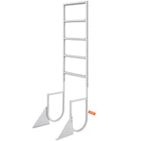 Dock Ladder, Flip-Up 5 Steps, 350 lbs Load Capacity, Aluminum Alloy Pontoon Boat Ladder with 2'' Wide Step & Nonslip Rubber Mat, Easy to Install for Ship/Lake/Pool/Marine Boarding