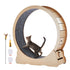 Wooden Cat Exercise Wheel, 43.3" Large Cat Treadmill Wheel for Indoor Cats, Cat Running Wheel with Detachable Carpet & Cat Teaser for Running/Walking/Training, Suitable for Most Cats Yellow
