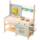 Wooden Mud Kitchen Outdoor Toy Play Kitchen Set for Kids Pretend Playset