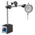 Dial Test Indicator with Dual Rod Stand and Storage Case, 0.03 mm Accuracy, 0-25.4mm Range, Fine Adjustable Long Arm, Non-Magnetic Centering Rods for Machine Set-Up, Narrow Area Measurement