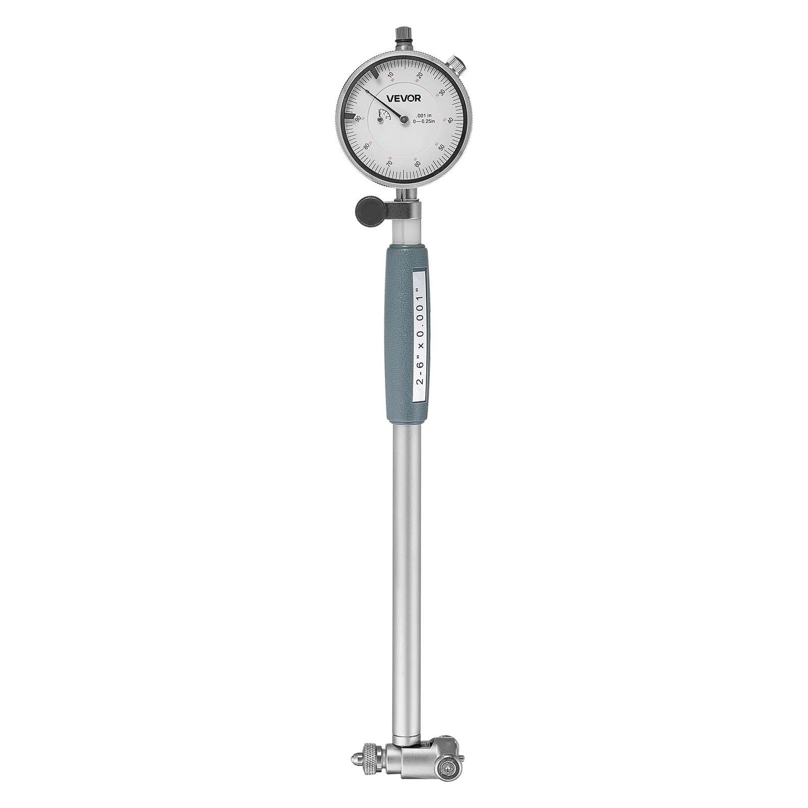 Dial Test Indicator and Bore Gauge Measuring Tool Set, Dial Indicator 0.03 mm Accuracy, 50.8-152.4 mm Bore Range with Rod, Storage Case, Anvils for Industrial Machining Measurements