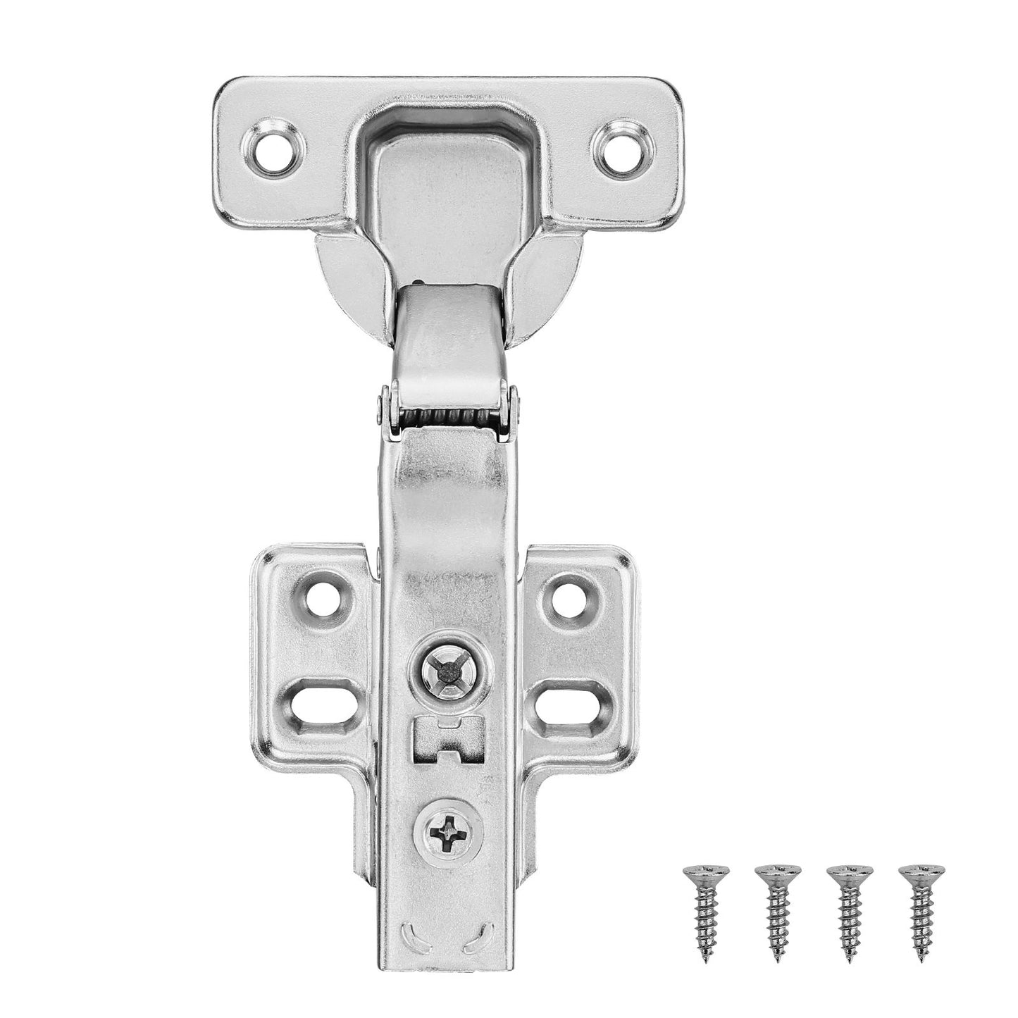 Cabinet Hinges, 60 Packs Full Overlay Kitchen Cabinet Door Hinges, 100 Degree Opening Angel Soft Close Concealed Cupboard Hinges for Frameless Cabinet Type, with Mounting Screws