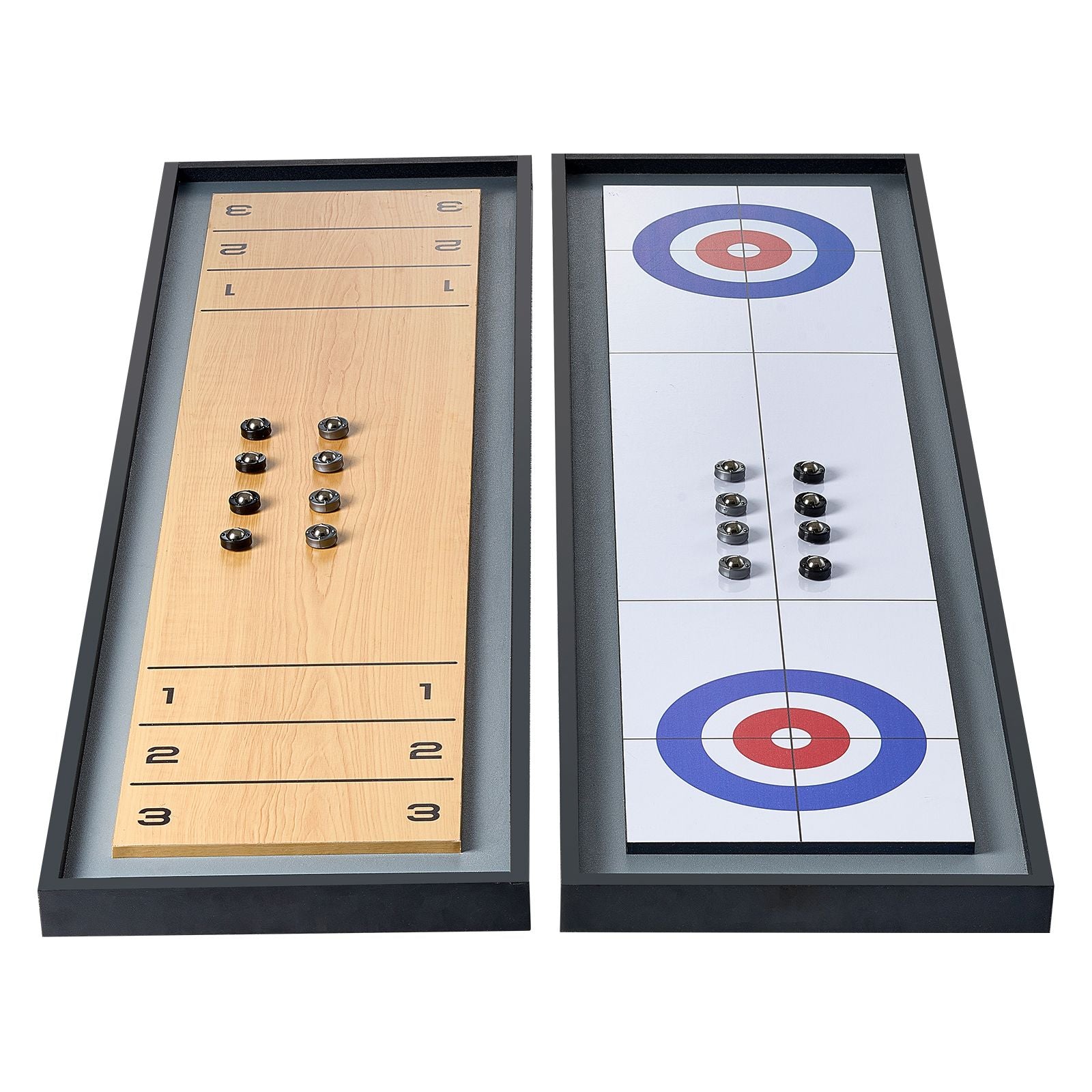 114cm Shuffleboard and Curling 2 in 1 Board Game Portable Tabletop Set