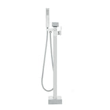Freestanding Bathtub Faucet, Floor Mount, Freestanding Tub Filler, Shower Mixer Taps, Two Water Modes, 360° Swivel Spout, for Bathing & Showering Pet Bathing Cleaning Drains Toilet Flushing