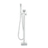 Freestanding Bathtub Faucet, Floor Mount, Freestanding Tub Filler, Shower Mixer Taps, Two Water Modes, 360° Swivel Spout, for Bathing & Showering Pet Bathing Cleaning Drains Toilet Flushing
