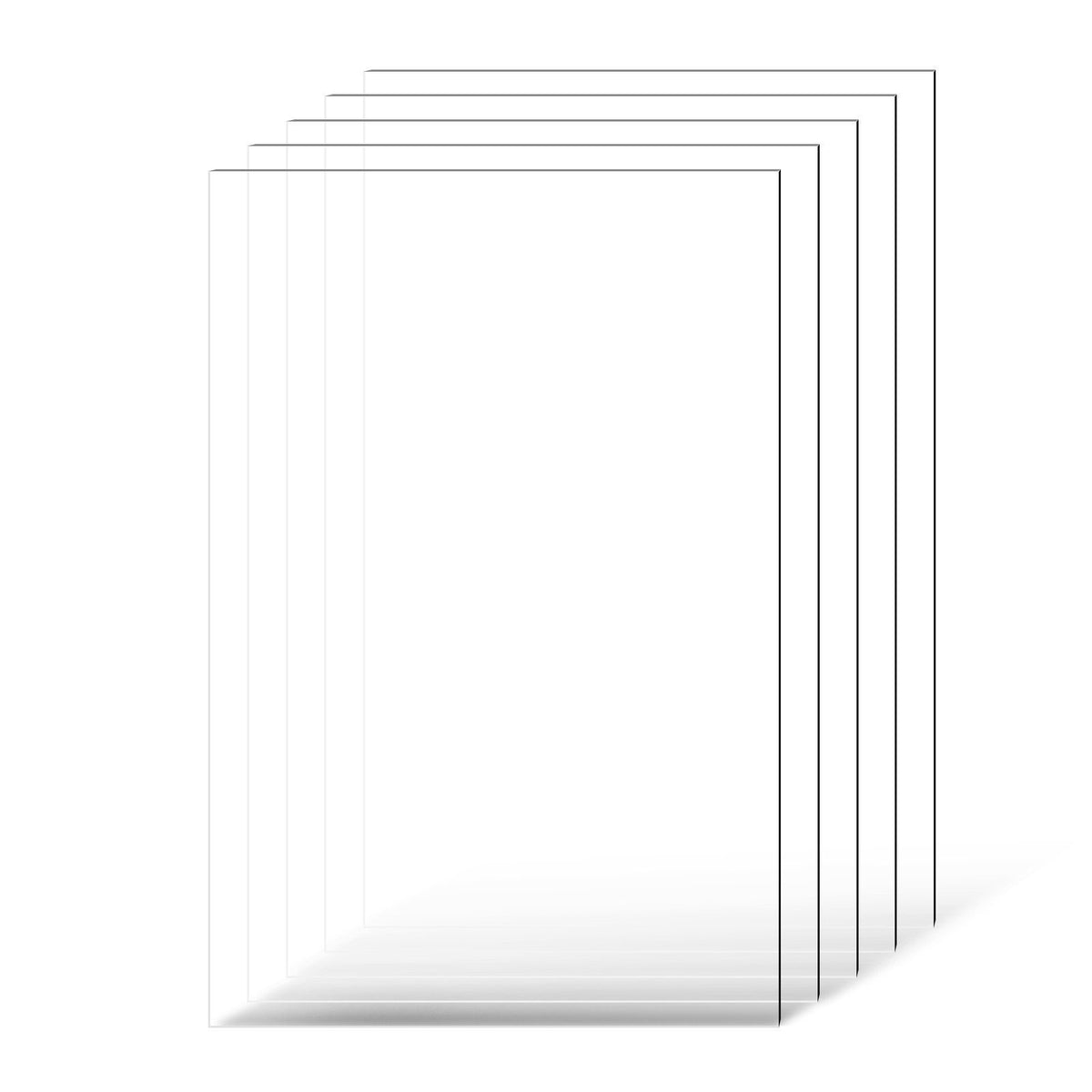 PET/Plexiglass Sheets, 5-Pack Plastic Sheet, 610 x 914 mm 1 mm Thick Transparent Clear Flexible Plastic Panels for Craft, Replacement Picture Frame Glass, DIY Display Project, Easy to Cut