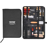 Leather Working Tools Kit, 59 PCS Leather Craft Tools with Portable Canvas Storage Bag, Engraving Punching Sewing Stamping Sanding Tools, Ideal for Beginners DIY Enthusiasts and Professionals