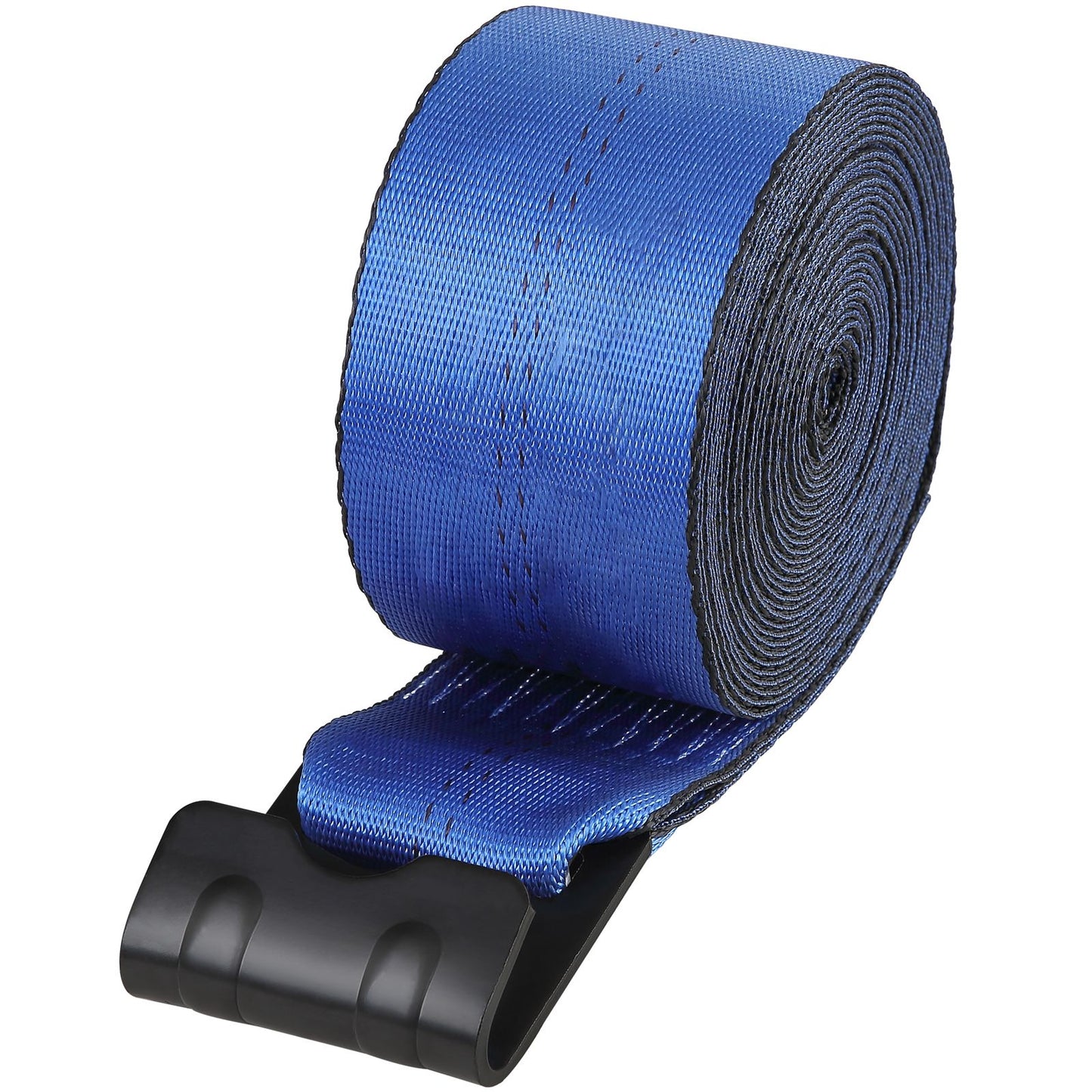 Winch Straps, 10.2 cm x 9.1 m, 2.7T Load Capacity, 8.2T Breaking Strength, Truck Straps with Flat Hook, Flatbed Tie Downs Cargo Control for Trailers, Farms, Rescues, Tree Saver, Blue (10 Pack)