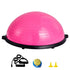 Half Exercise Ball Trainer, 23 inch Balance Ball Trainer, 660lbs Capacity Stability Ball, Yoga Ball with Resistance Bands & Foot Pump, Strength Fitness Ball for Home Gym, Full Body Workout, Pink