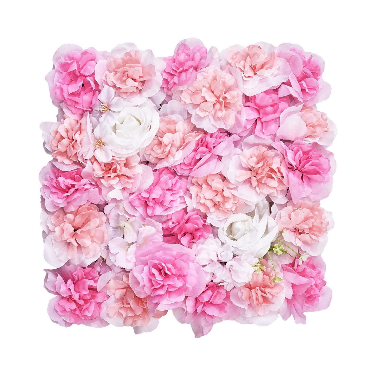3D Flower Wall Panel, 12 PCS 15 x 15 inch, Artificial Floral Wall Background Mesh Backing Mat,Seamless Design&Easy Installation for Wedding Valentines Day Home Baby Party Backdrop Decor,Pink