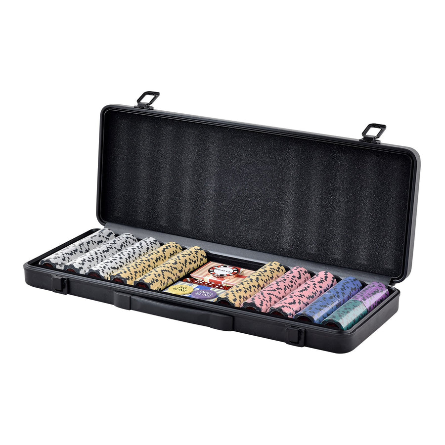 VEVOR Poker Chip Set, 500-Piece Poker Set, Complete Poker Playing Game Set with Carrying  Case, Heavyweight 14 Gram Casino Clay Chips, Cards, Buttons and Dices, for Texas Hold'em, Blackjack, Gambling