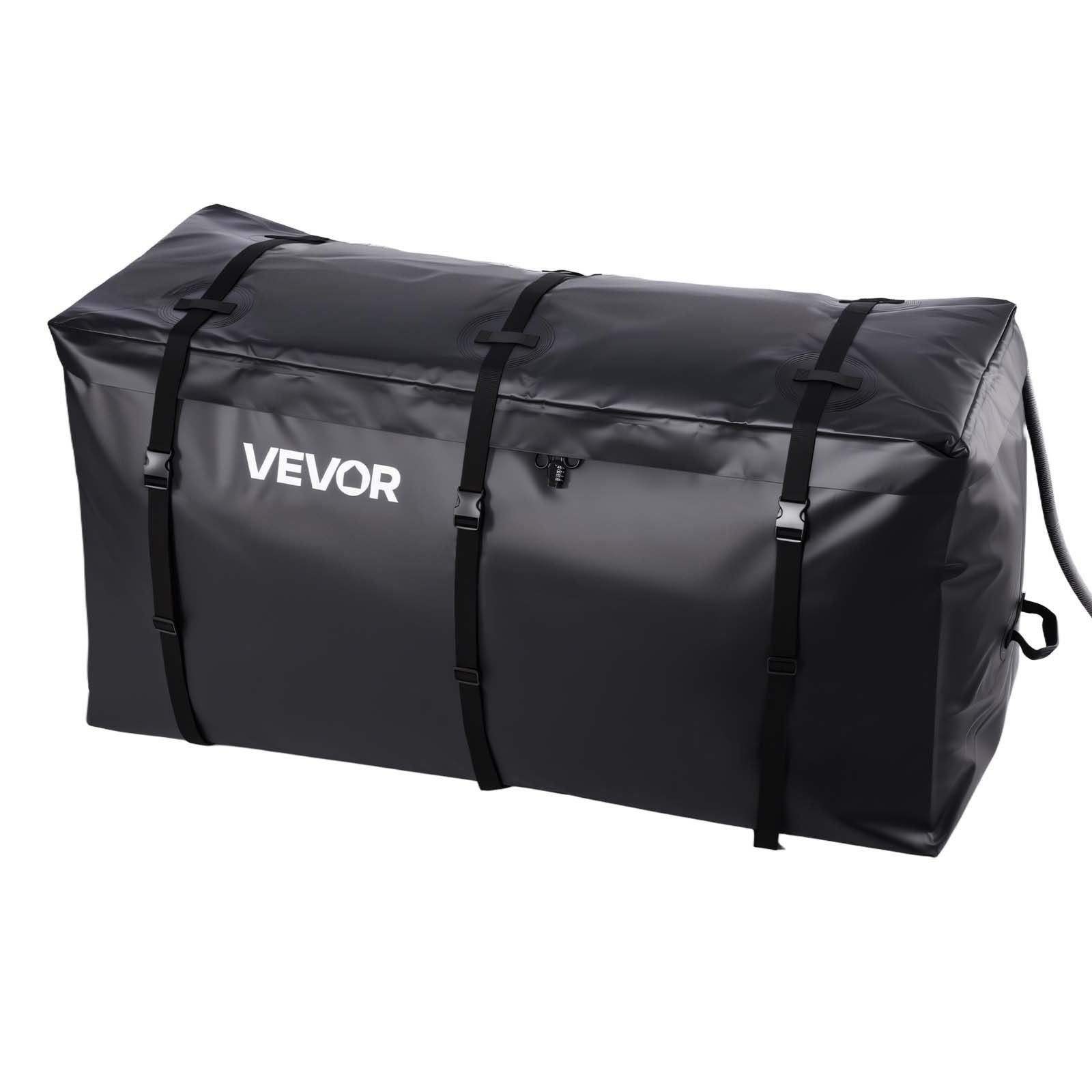 Hitch Cargo Carrier Bag, Waterproof 840D PVC, 152 x 61 x 77.8 cm (25 Cubic Feet), Heavy Duty Cargo Bag for Truck Bed Storage with Reinforced Straps, Suitable for Car SUV Vans Hitch Basket