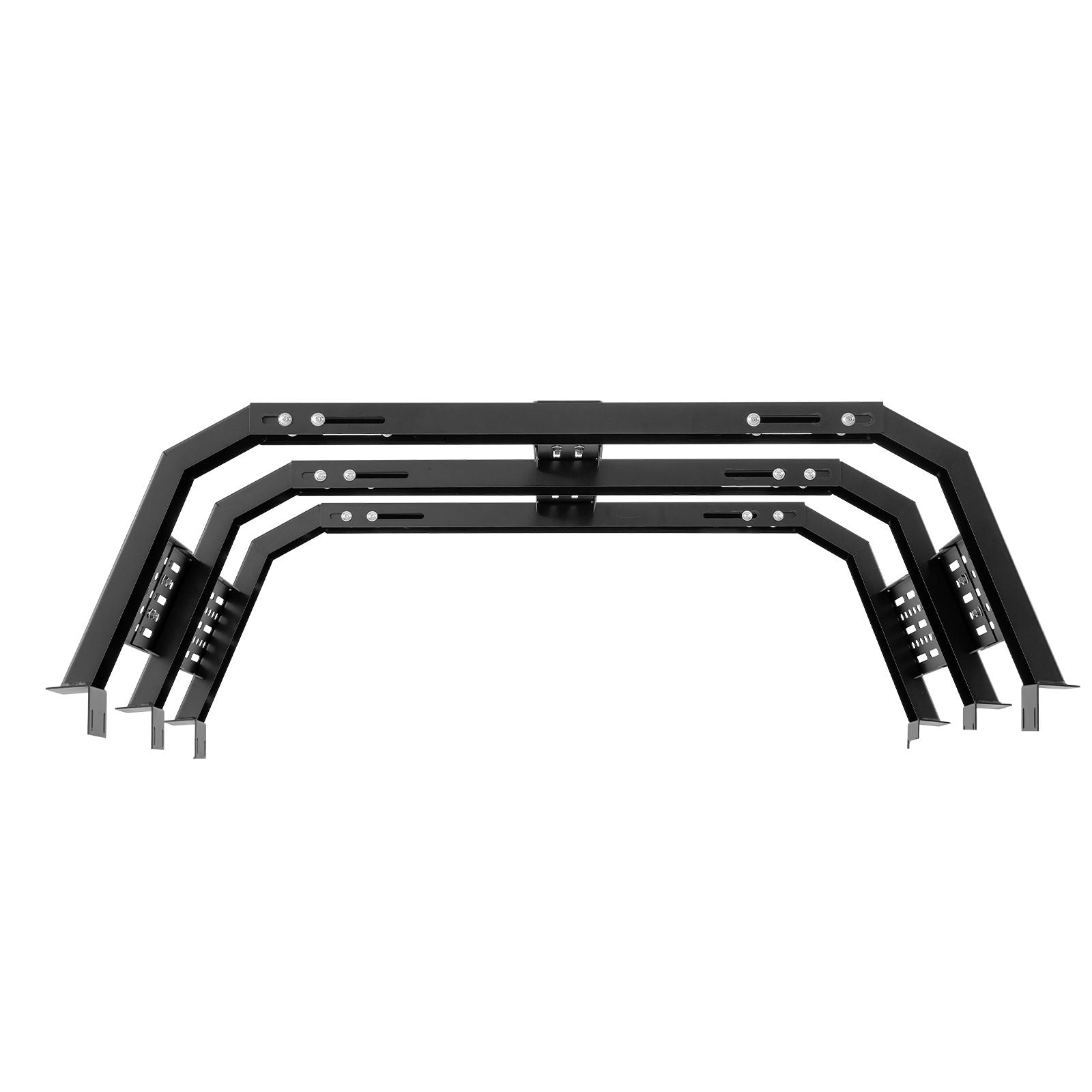 Overland Truck Bed Rack, 125-172.5 cm Width, Adjustable Overland Bed Cargo Rack with Sidebar, 408.2 kg Static Load Capacity, Heavy Duty Steel, for Mid-Size Trucks, Fit Tacoma / Gladiator JT